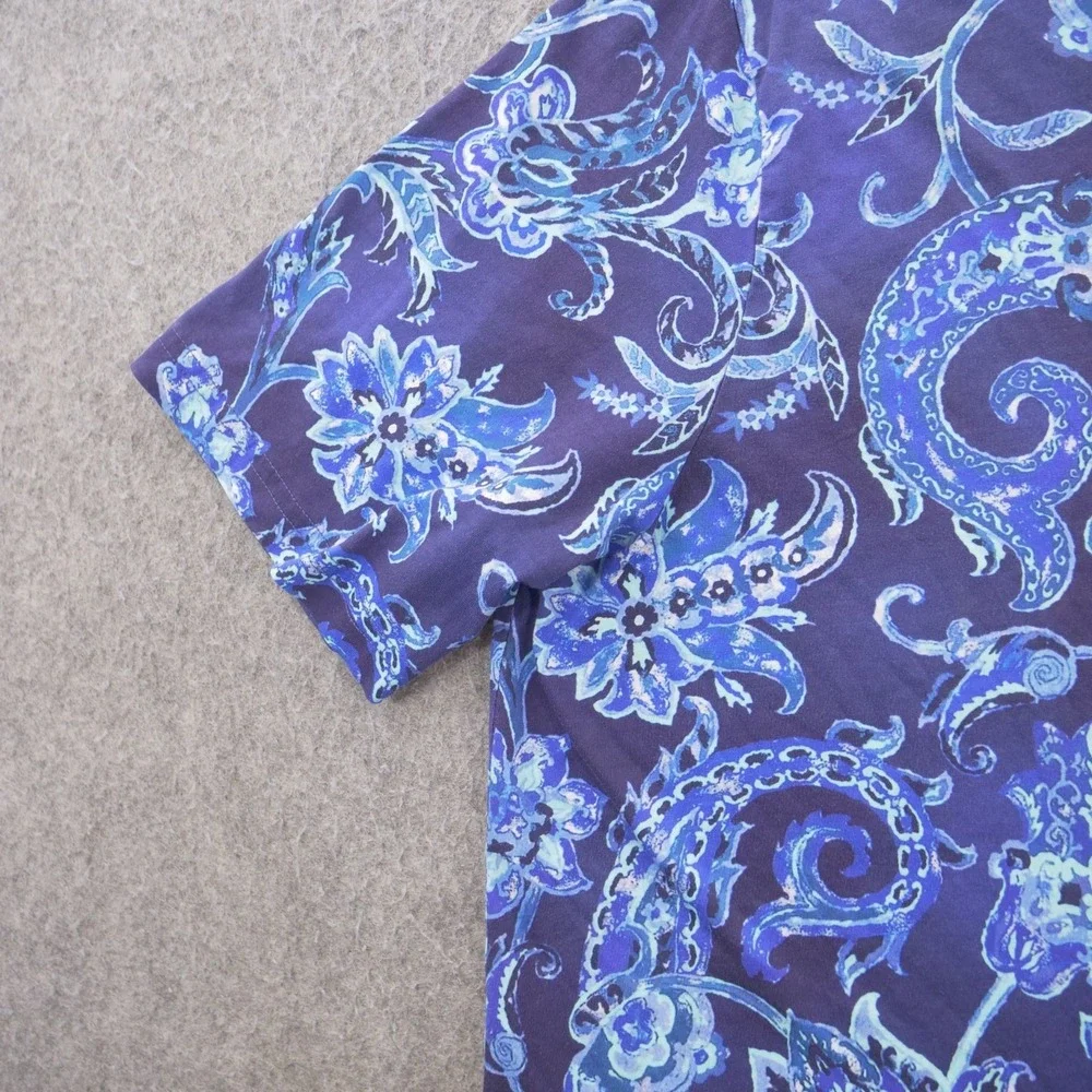 Polo Golf Ralph Lauren Shirt Mens Extra Large Blue Paisley Print Short Sleeve